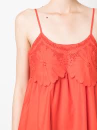 TWINSET top tirantes naranja con encaje en el escote - 2