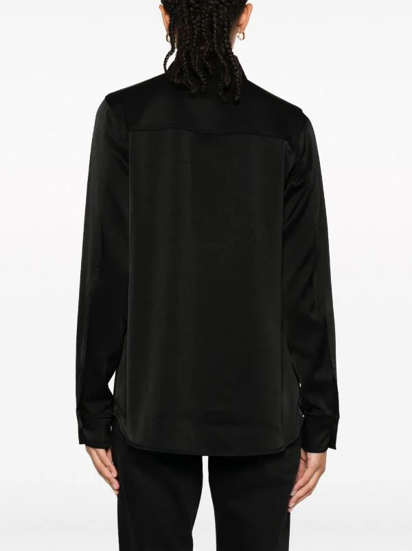 MICHAEL KORS camisa en raso color negro con  bolsillos - 4