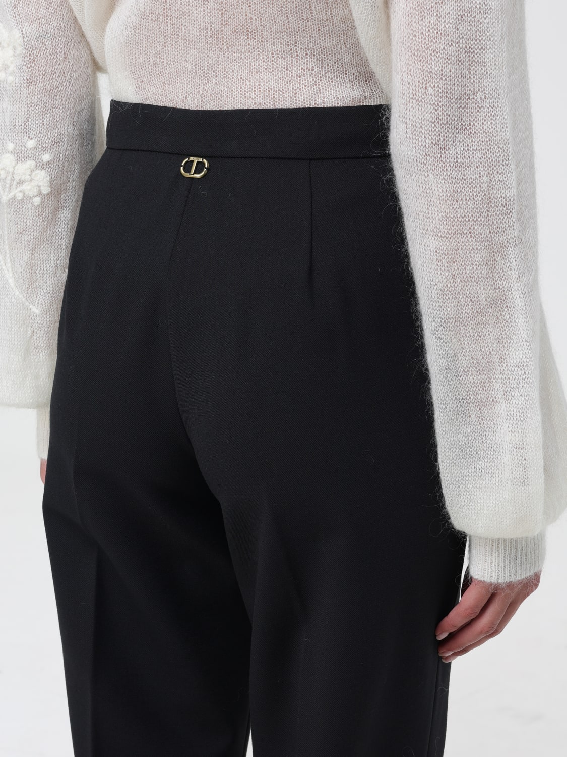 TWINSET pantalón en lana color negro - 3
