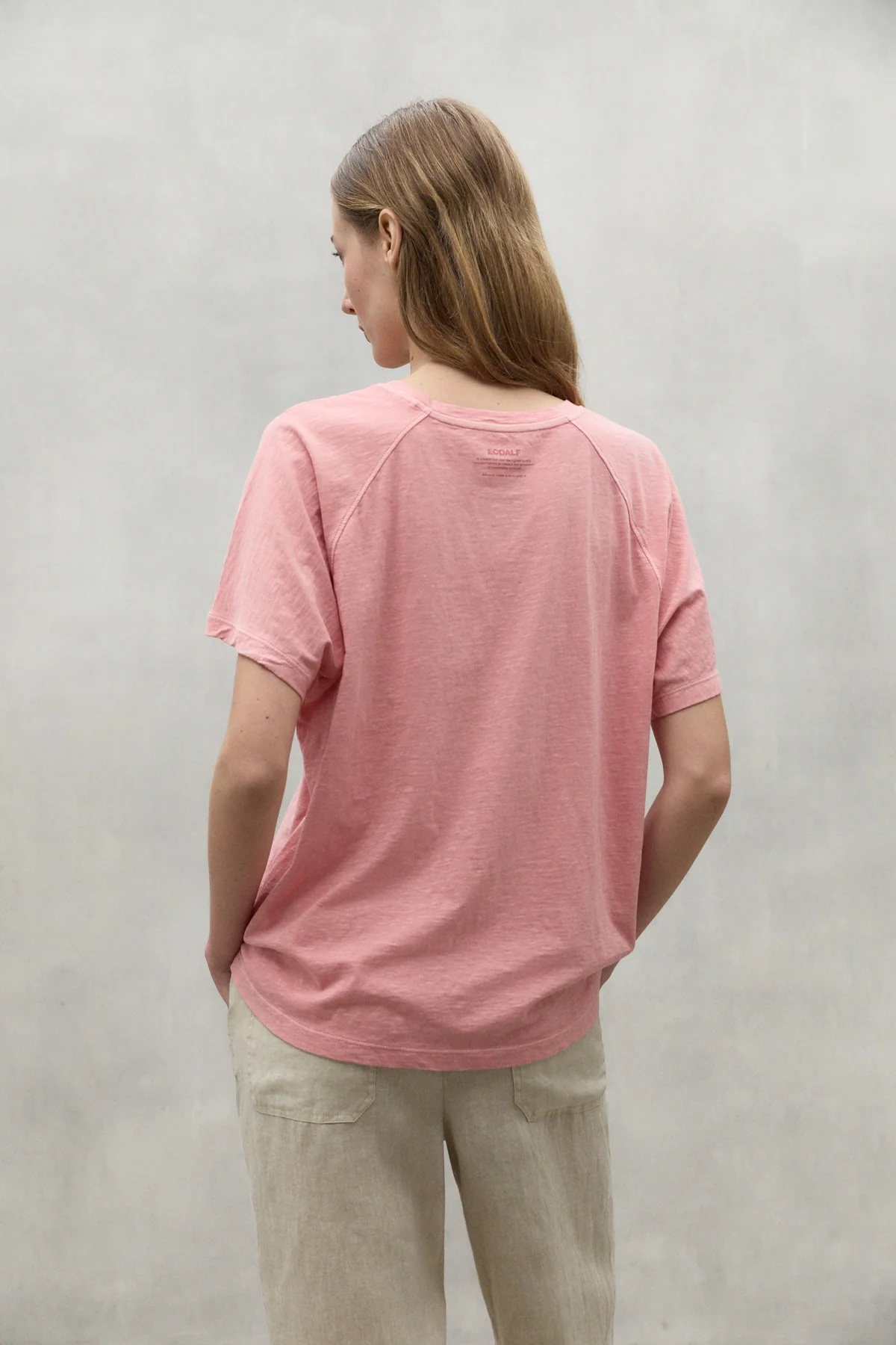 ECOALF camiseta manga corta color rosa "because" - 3