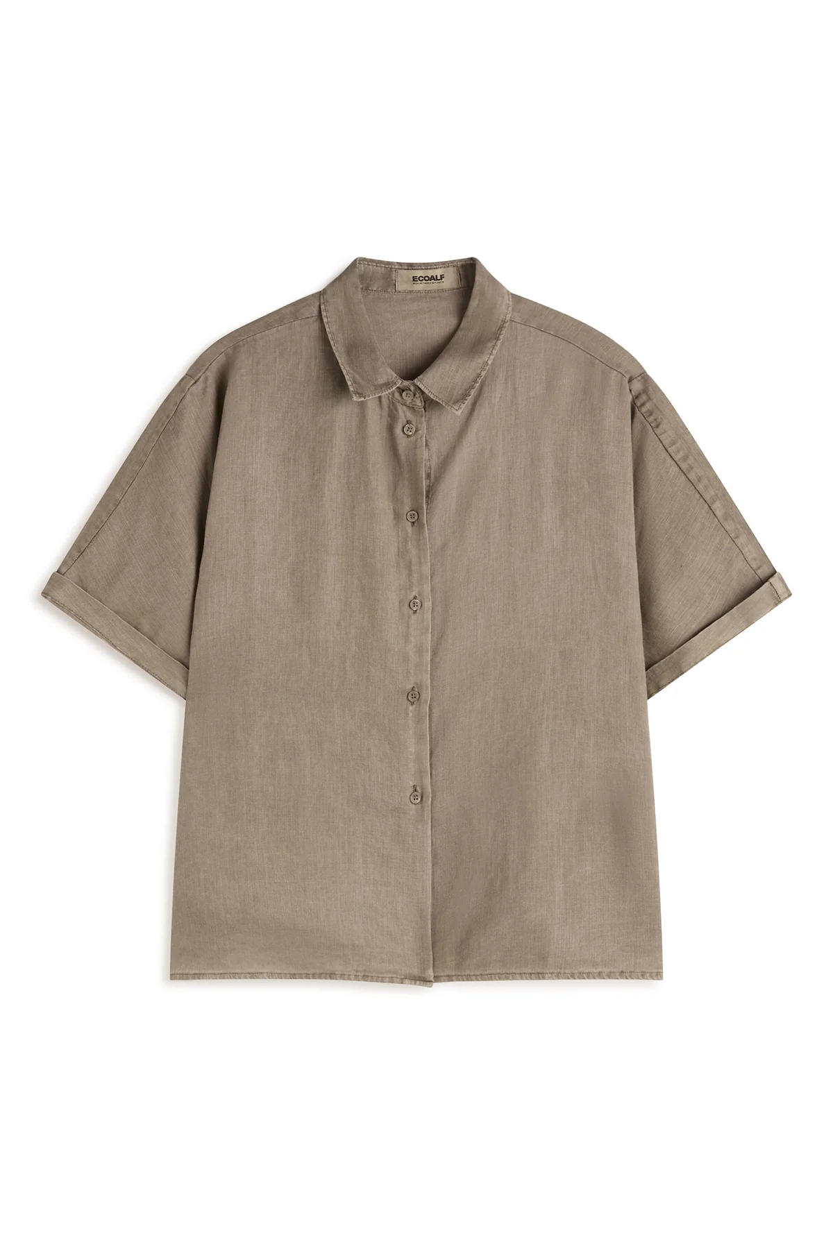 ECOALF camisa manga corta en lino color caqui - 5