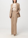 TWINSET blazer en lino camel con raya - 3