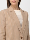 TWINSET blazer en lino camel con raya - 4