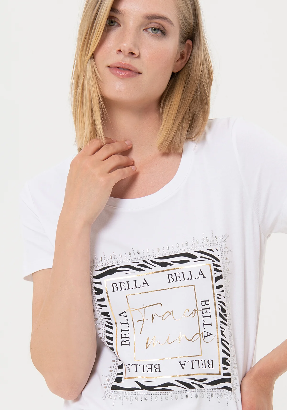 FRACOMINA camiseta manga corta blanco "BELLA"