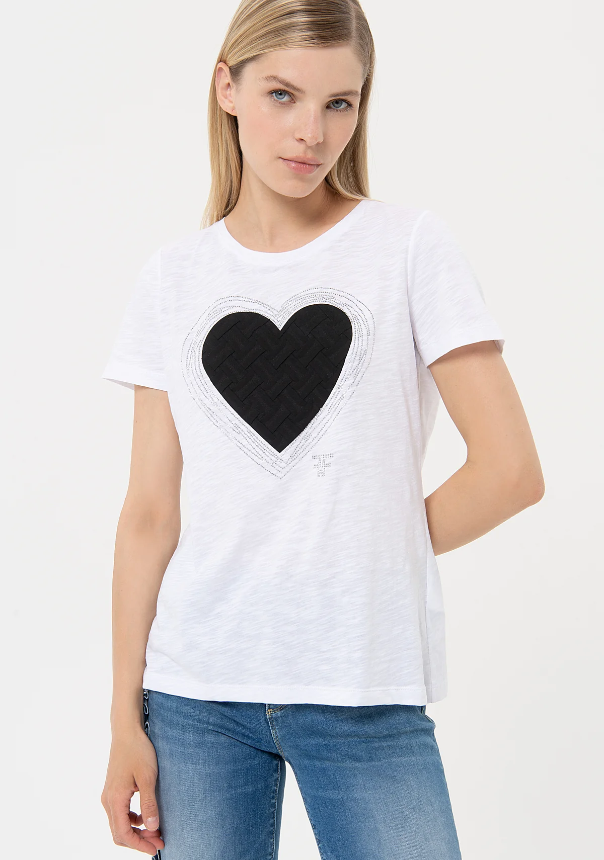 FRACOMINA camiseta manga corta blanca con corazón