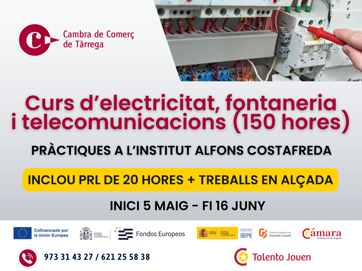Curso de electricidad, fontanería y telecomunicaciones