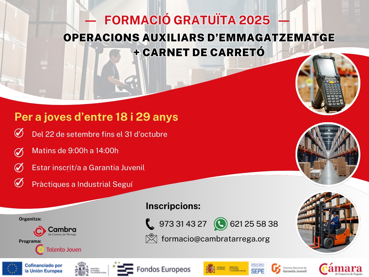 Curso de operaciones auxiliares de almacén + carné de carretilla
