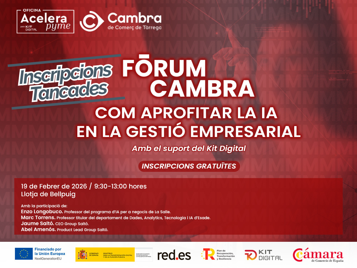 FÓRUM CAMBRA, cómo aprovechar la IA en la gestión empresarial, con el apoyo del kit digital