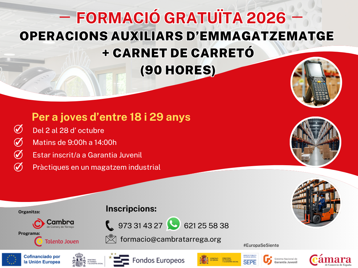 Curs d’operacions auxiliars de magatzem + carnet de carretó