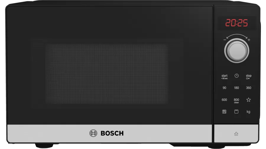 Microondas Bosch FEL023MS2 |  20L | 800W | 1000W Grill | Antihuellas | Negro-Inox | Serie 2