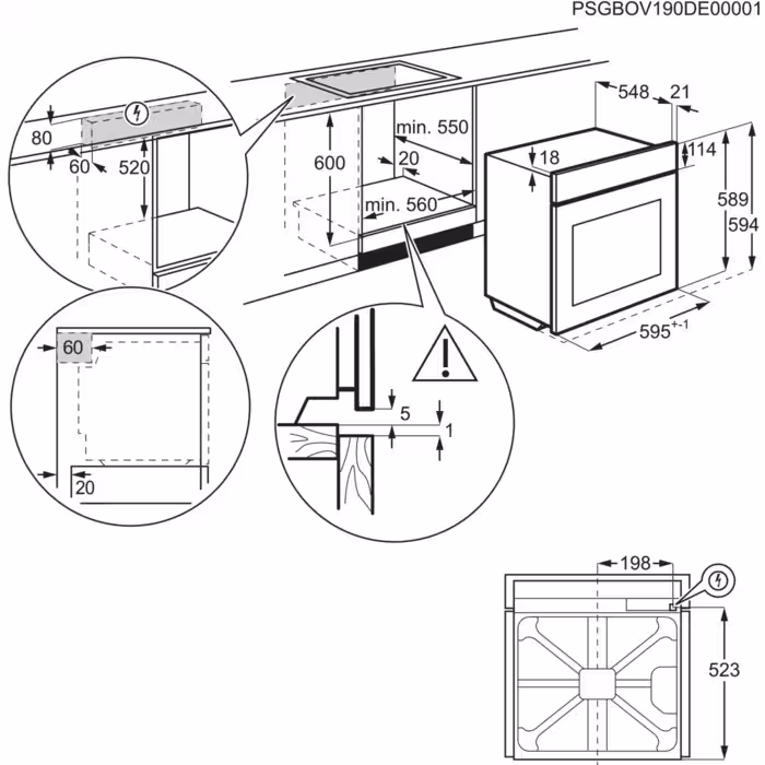 AEG OU5PB40SM HORNO PIROLITICO CRISTAL NEGRO INOX ABATIBLE A++ SurroundCook STOCK - 10