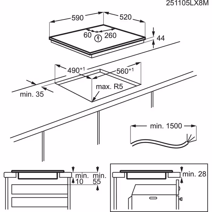 AEG TN63IP00FB INDUCCION 60CM 3 ZONAS MAX 28CM Fast&Powerfull STOCK - 10