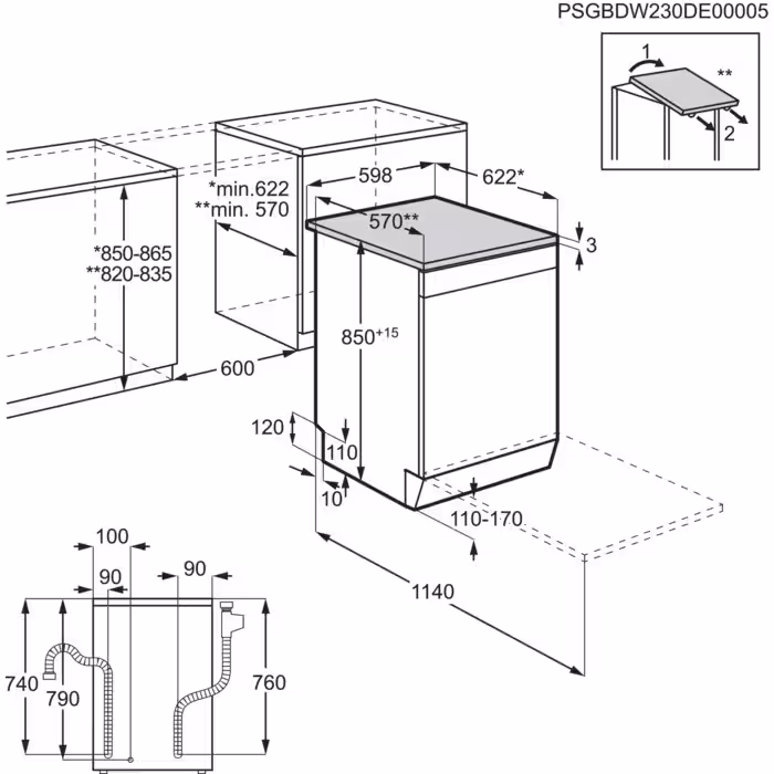 AEG FFB74907ZM LAVAVAJILLAS INOX 60CM 3ª BANDEJA 14 SERVICIOS 44dB C MaxiSpace STOCK - 10
