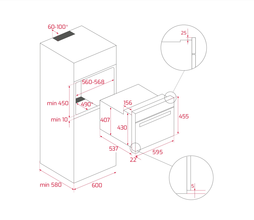 TEKA HLC 8400 BK HORNO COMPACTO MULTIFUNCION CRISTAL NEGRO ABATIBLE A+ M Cristal - 13