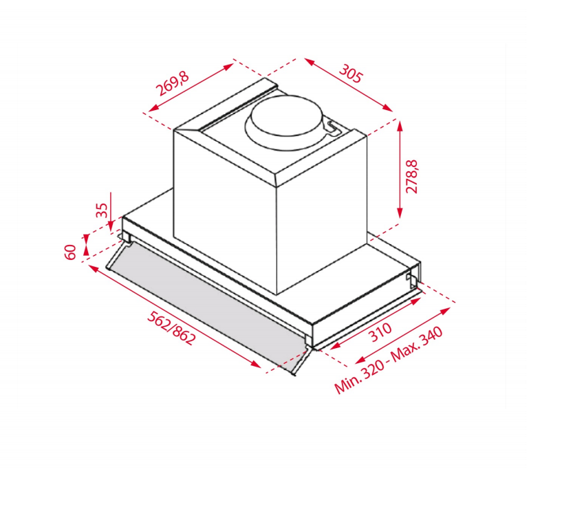 TEKA INTEGRA 66750 POS SS CAMPANA INTEGRABLE INOX 60CM 620M3/H A Mando giratorio escamoteable - 3