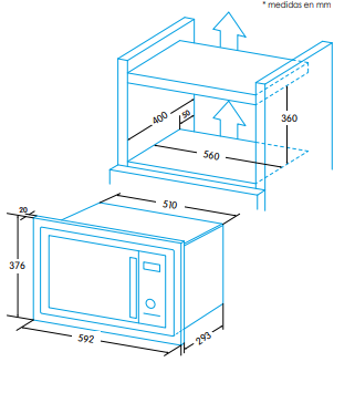 EDESA EMW-2020-I X MICROONDAS CRISTAL INOX SIN Grill 20L - 2