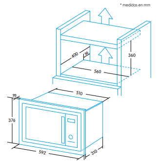 EDESA EMW-2020-IG X MICROONDAS CRISTAL INOX Grill 20L - 2