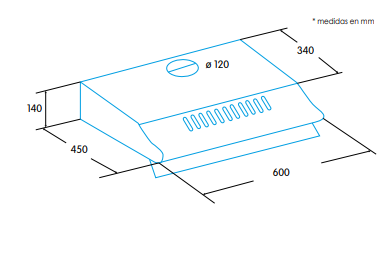 EDESA ECS-6213 WH CAMPANA CONVENCIONAL BLANCA 60CM 300M3/H D Mandos mecanicos - 2