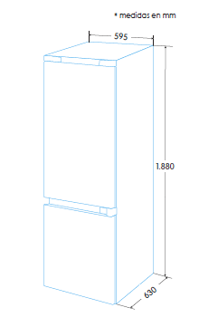 EDESA EFC-1832 NF WH/A COMBI BLANCO NO FROST 188X59.5CM E lluminación LED - 2