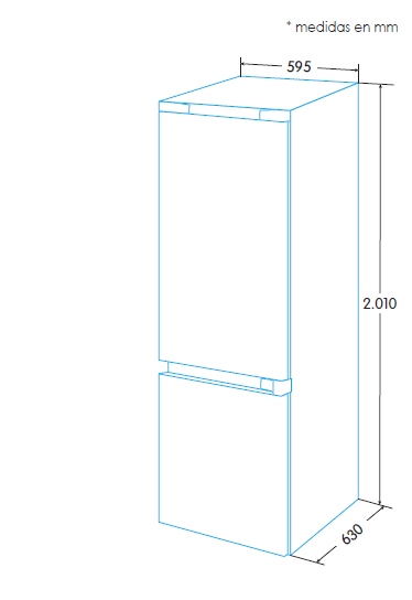 EDESA EFC-2032 NF EX/A COMBI INOX NO FROST 201X59.5CM E lluminación LED - 2