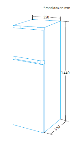 EDESA EFT-1411 WH/A FRIGORIFICO 2 PUERTAS BLANCO CICLICO 144X55CM F lluminación LED - 2