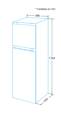 EDESA EFT-1711 EX/A FRIGORIFICO 2 PUERTAS INOX CICLICO 176X59.8CM F lluminación LED - 2
