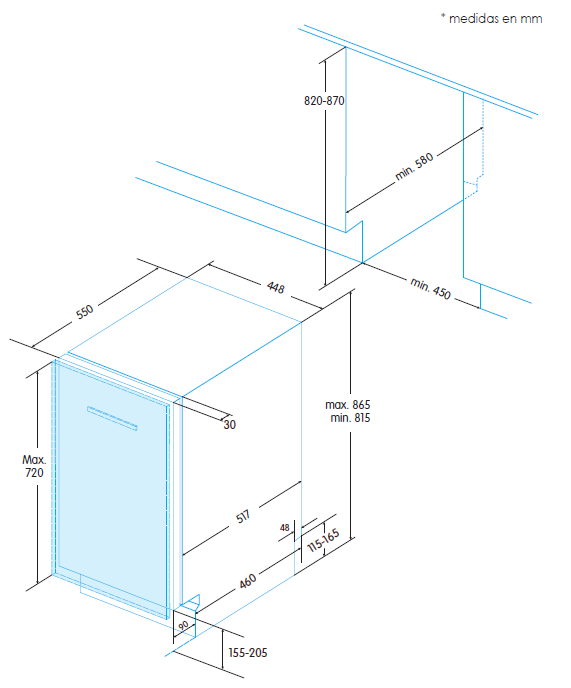 EDESA EDB-4610-I LAVAVAJILLAS INTEGRABLE 45cm 10 SERVICIOS 49dB E - 2
