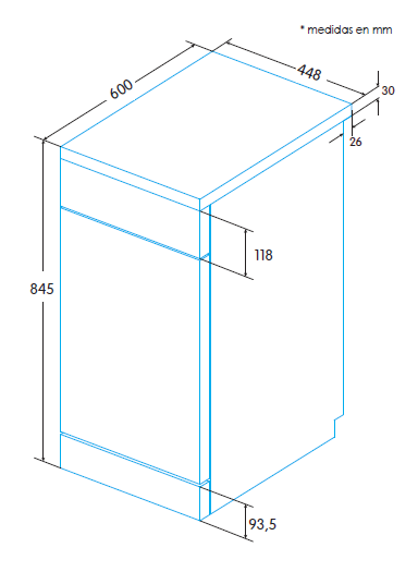 EDESA EDW-4610 X LAVAVAJILLAS INOX 45cm 10 SERVICIOS 49dB E Express 90 - 2