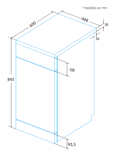 EDESA EDW-4710 WH LAVAVAJILLAS BLANCO 45cm 10 SERVICIOS 49dB E Express 90 - 2