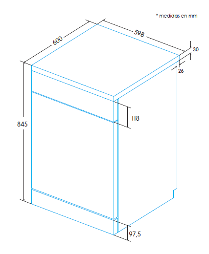 EDESA EDW-6120 WH LAVAVAJILLAS BLANCO 60CM 12 SERVICIOS 52dB E Express 90 - 2