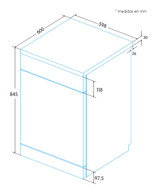 EDESA EDW-6230 X LAVAVAJILLAS INOX 60CM 13 SERVICIOS 49dB E Express 90 - 2