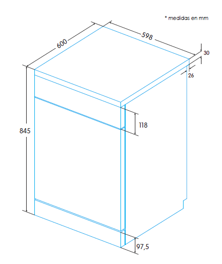 EDESA EDW-6242 X LAVAVAJILLAS INOX 60CM 3ª BANDEJA 14 SERVICIOS 47dB C Express 90 - 2