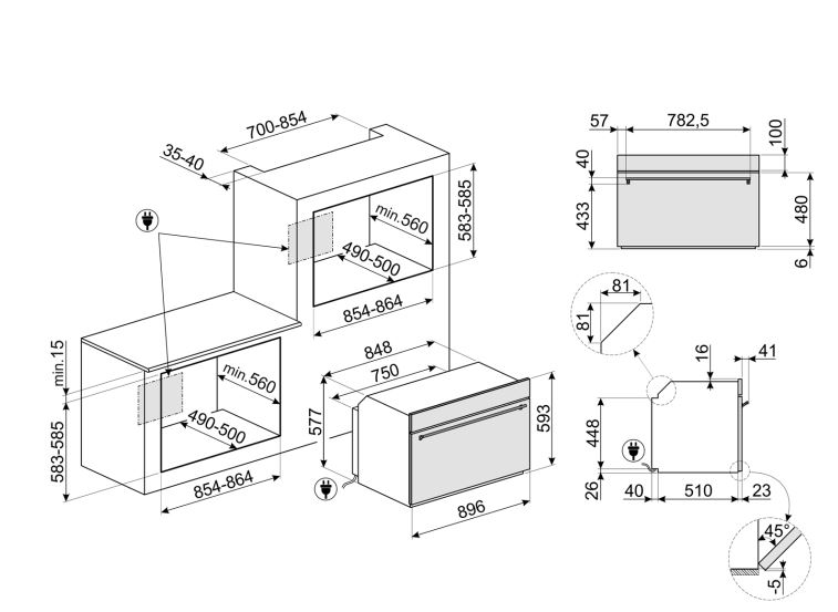SMEG SF9390X1 HORNO ANCHO 90CM INOX A+ CLASICA VaporClean - 5