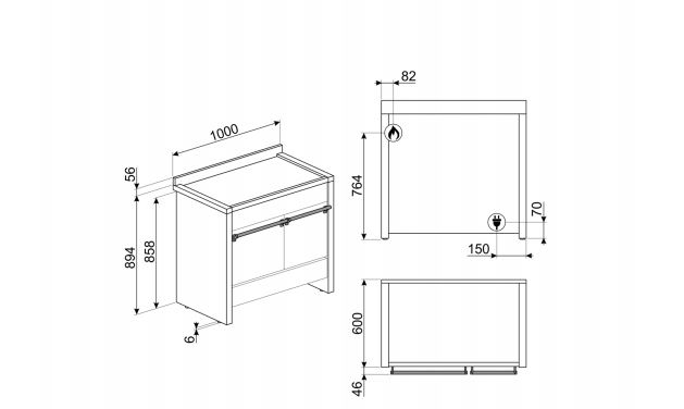 SMEG A2-81 COCINA INOX GAS 100X60CM 6 FUEGOS A CLASICA VaporClean - 4