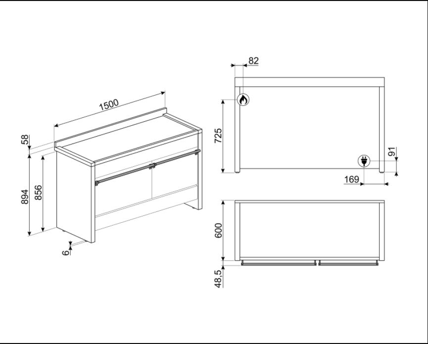 SMEG A5-81 COCINA INOX GAS 7 FUEGOS 150X60CM A CLASICA Terniventilado - 4