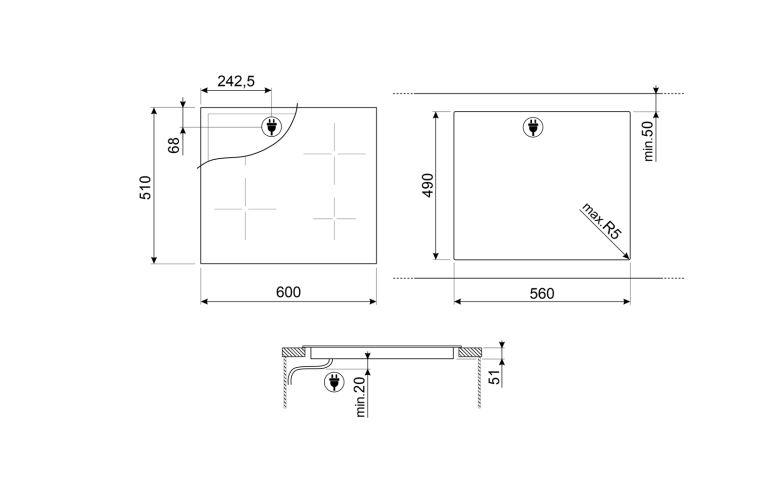 SMEG SE264TD PLACA MODULAR VITROCERAMICA 4 ZONAS 60CM Universal - 8