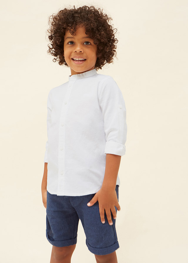 MAYORAL Camisa m/l cuello mao lino niño