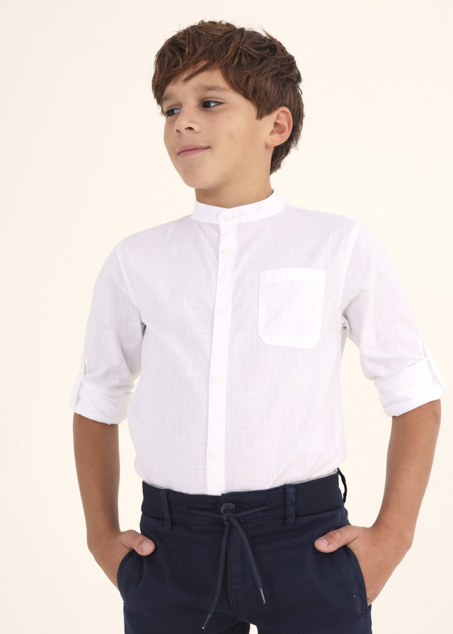 MAYORAL Camisa lisa m/l c/mao niño