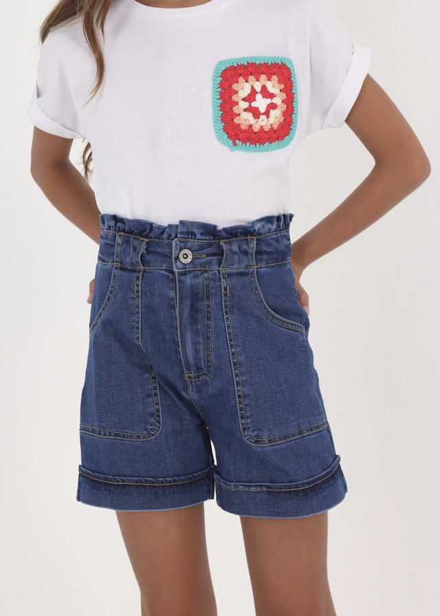 MAYORAL Pantalon corto tejano niña