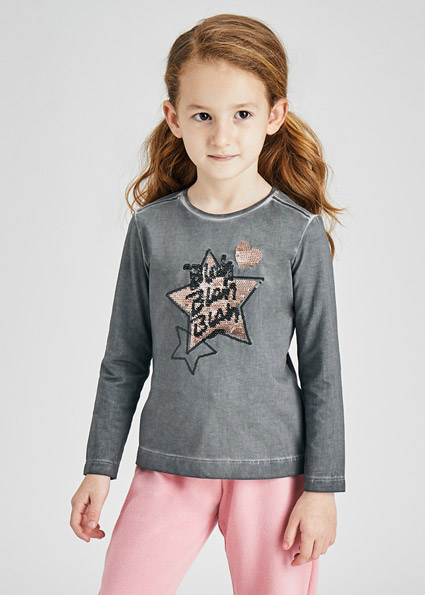 MAYORAL camiseta m/l acid wash mini niña