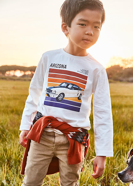 MAYORAL camiseta m/l serigrafia coche mini niño