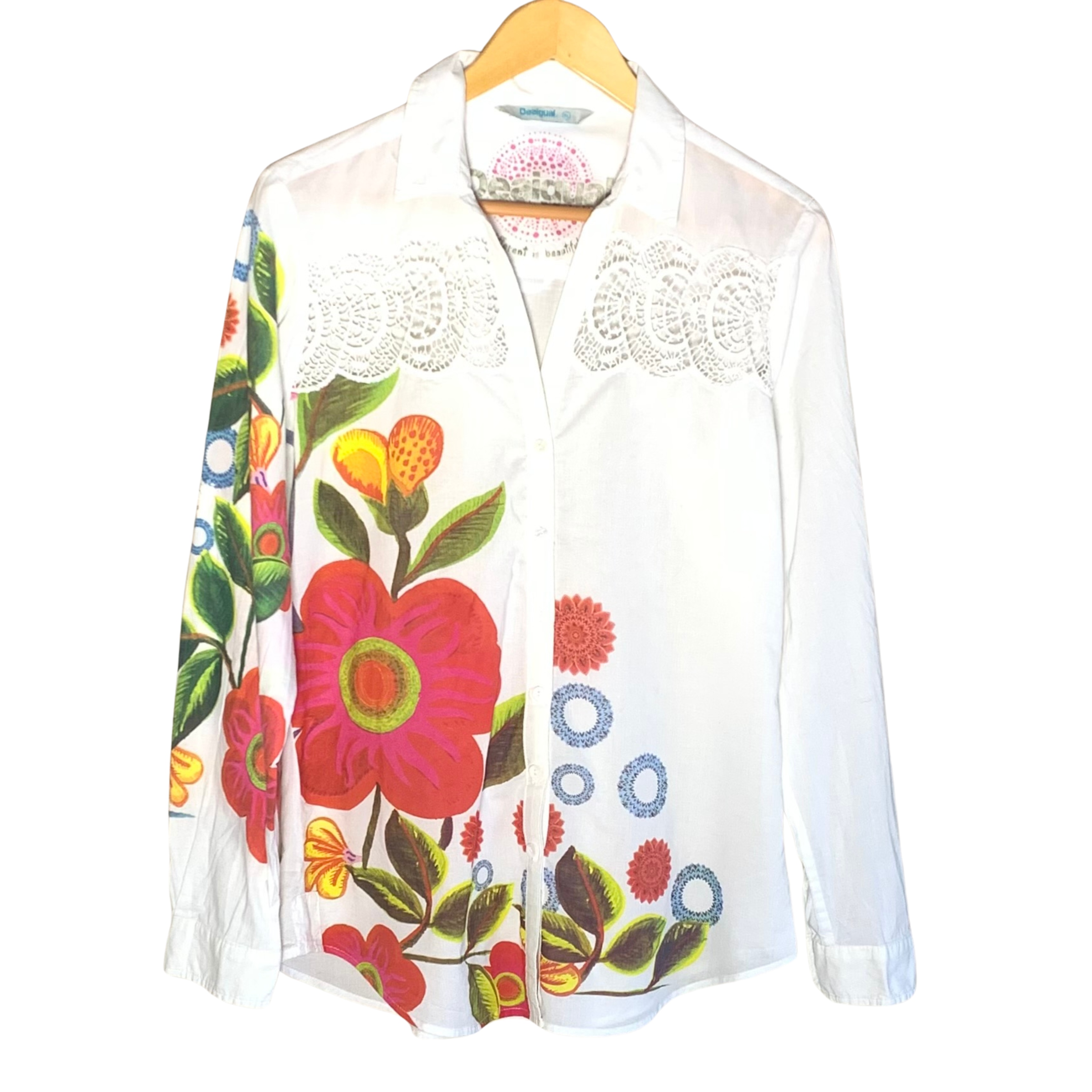 Brusa Desigual, blanca amb calats