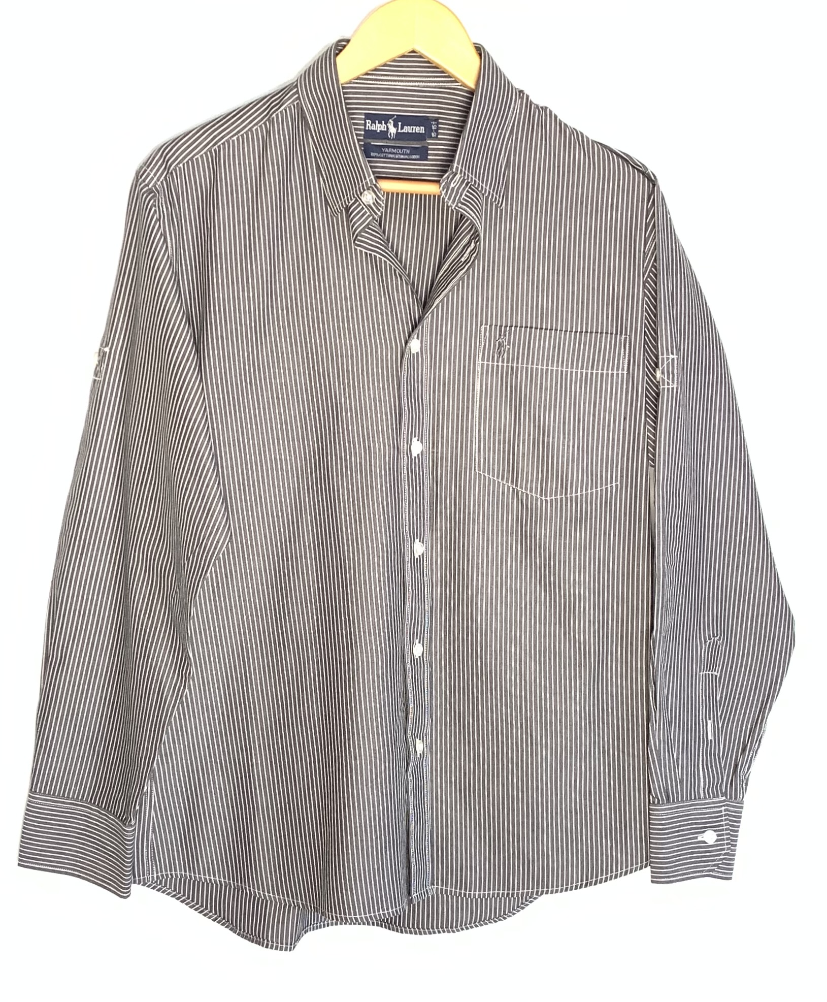 Camisa Ralph Lauren de ratlles gris