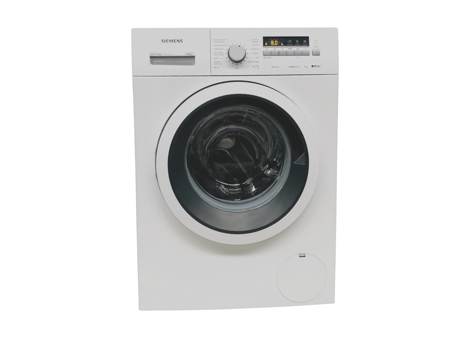 Lavadora blanca 8 kg.  Siemens WM14K268EE/11