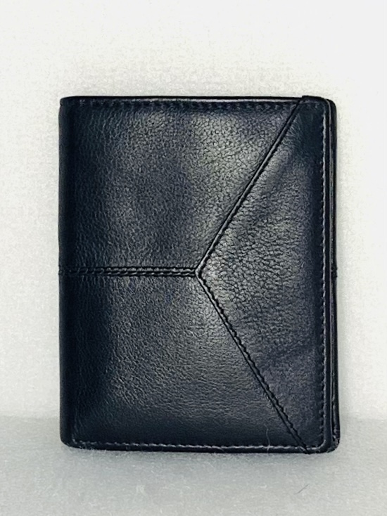 Cartera de pell blau marí