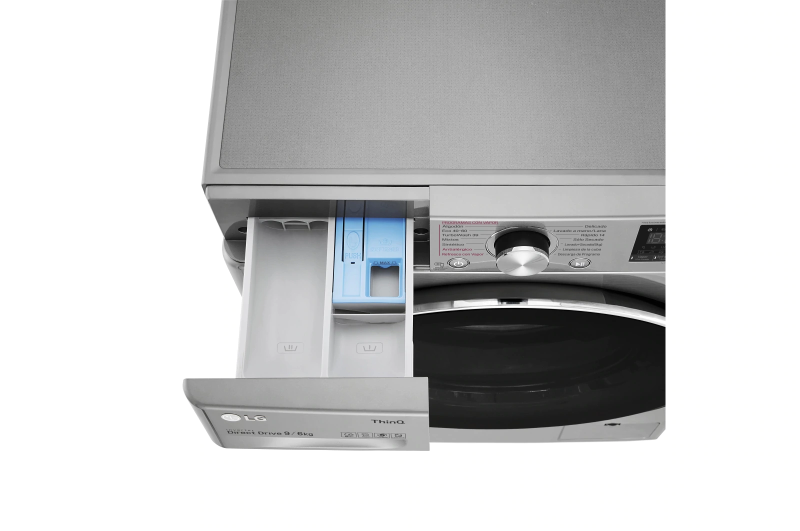 LavaSecadora LG F4DV7009S2S Inoxidable antihuellas, de 9 Kg en lavado a 1400 rpm y 6 Kg en secado, combinado con Vapor, conexión WiFi ThinQ | Clase A - 5