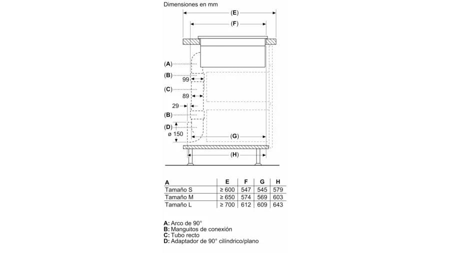 Placa Inducción Balay 3EBC961ER con extractor integrado, 60cm, 4 zonas, 622 m³/h, Clase B