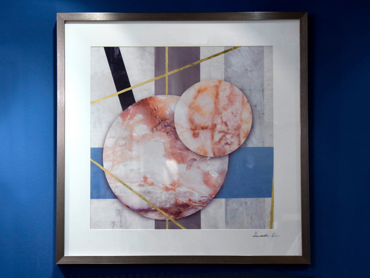 Cuadro Geométrico Marco plata (64x64)