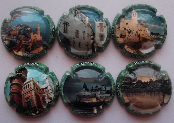 MASACHS JUEGO 6 PLACAS V. 25376 A 25381 (SITGES)
