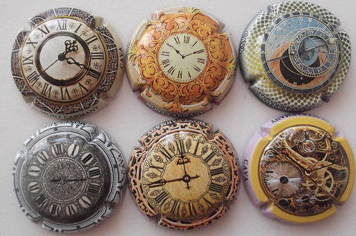 MONT CARMANY JUEGO 6 PLACAS V. 27867 A 27872 (RELOJES)